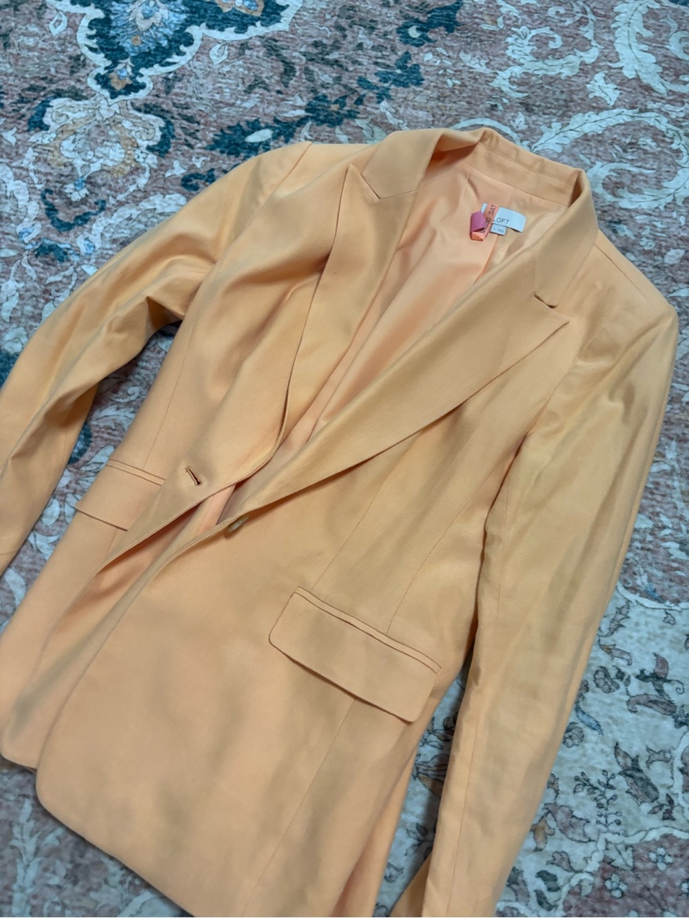LOFT Single-Button Peach-Orange Blazer - Picture 4 of 4